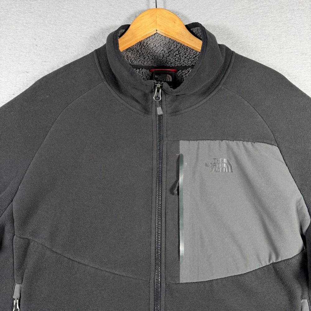 The North‎ Face Mens Fleece Jacket Full Zip Black XL Pockets Outdoor